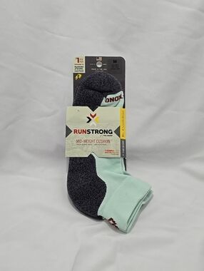 NWT Runstrong Fox River Mid Weight Cushion Crew Socks Gray Green Unisex Medium